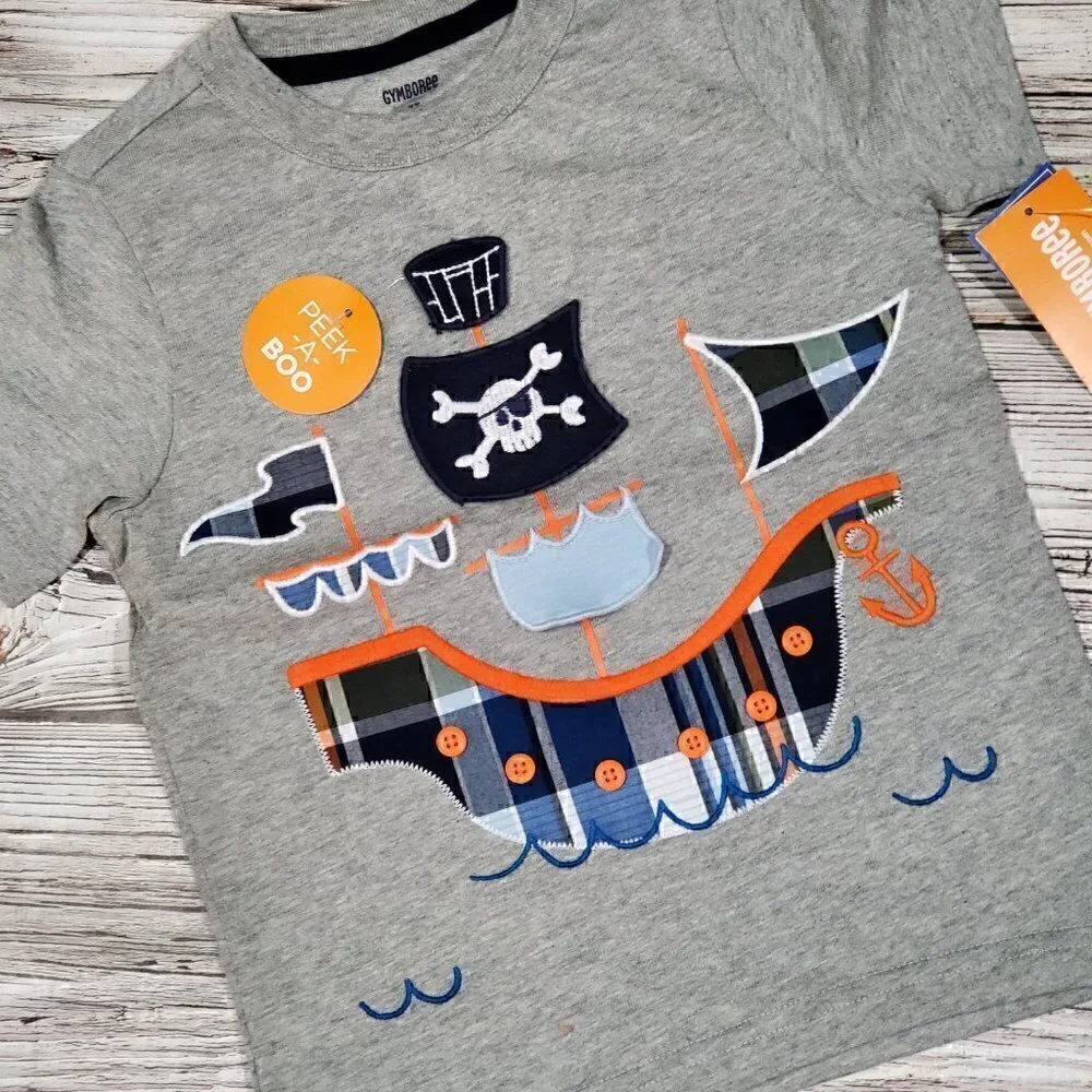 Pirate Ship T-Shirt and Shorts Outfit Gymboree Whale Hello There Collection NWT